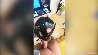 Submissive Babe in Red Lingerie Licks Master's Feet, Deepthroats Dick and Hard Fucks while Spanking