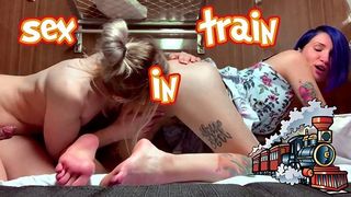 Shemale Fucked Girlfriend in the Train while no one Sees