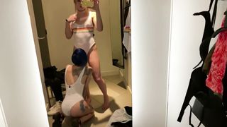 With a Shemale in the Dressing Room of a Shopping Center