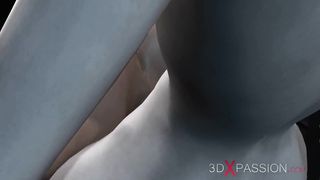 3d Alien Shemale Fucks a Cute in Restraints in the Sci-fi Lab