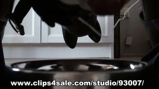 Puppy Play In Latex Rubber Catsuit