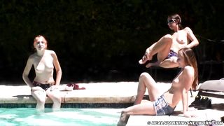 Three girl nude outdoor belt spanking