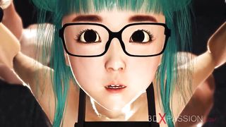 Shy Japanese College Girl in Glasses Gets Fucked