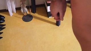 Amateur mature mistress humiliates with a bondage handjob