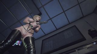 Nude Blonde Jill Valentine Black Leather BDSM with Small Tits Resident Evil: Jiggle Physics Special