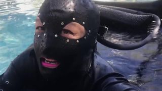 British Weatherwoman Brellina Latex Catsuit Experiment Pt 2