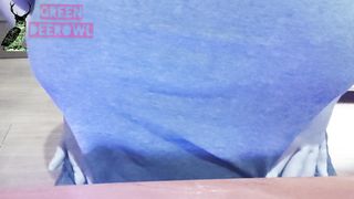 Girl with Medicinal Gloves Plays with her Tits