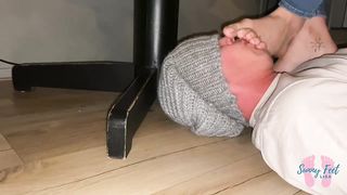 Be my Footrest and Worship my Feet while I’m Working at Home - Part 2