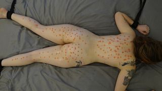 Master Puts Ice And Hot Candle Wax All Over Slaves Body!