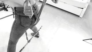 Jeans & Boots: Predicament Orgasm with nipple torture