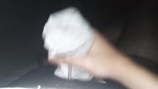 Man Masturbate in a Pantyhose and Cum in Socks