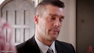 Stepdad fucks teen and busty wife