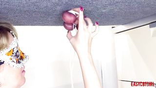 Mistress Ties Balls and Snaps Fingers over Slave Balls EasyCBTGirl