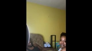 Ebony BBW MILF Gags Chokes Pukes while Sucking Step Brothers BBC while Family’s Home