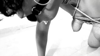 Sub Training: Bondage, anal hook, gag ball, and magic wand