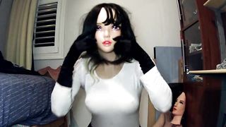 Night of Masks Part Jill! a Lonely Girl Plays with herself and her Female Doll Mask Jill...