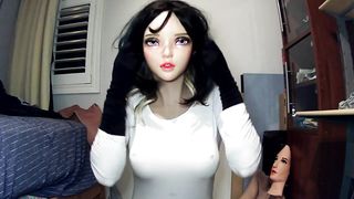 Night of Masks Part Jill! a Lonely Girl Plays with herself and her Female Doll Mask Jill...