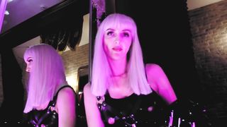 Hot Blonde Fetish Mistress Eva Latex Show Big Black Dildo Toy Dominatrix Domina Solo Kink Boots BDSM