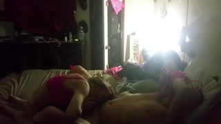 Ties him up to have her way