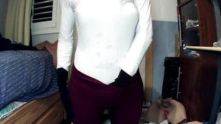 Night of Masks Part Jill Play! Female Doll Mask Jill Plays with her Rubber Pussy and Female Masks!