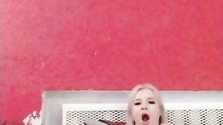 dirty maid, caresses her anal with a dildo