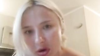 Sucking dildo drooling tears
