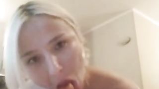 Sucking dildo drooling tears