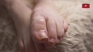 chastity cage orgasm and cum on legs 4k