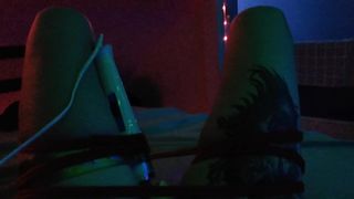 Bound post op trans girl tied to vibrator
