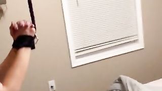 Husband and Wife Bondage session anal hook