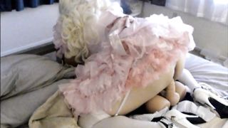 Sissy Candy fucked by her sex doll with bondage