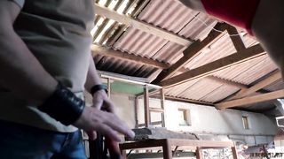 Blonde slave tied and enjoys rough bdsm