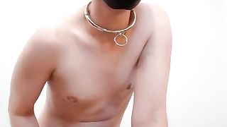 Pillow-Humping Pup - Petplay in hood and locked collar