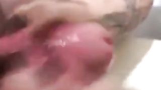 Big Tits Submissive Slut GF Milks Me and Licks Cum Off Sink