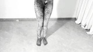 Kinktober day 17 - WET PANTS KINK: Tied up Holding her pee inside until she CAN'T ANYMORE