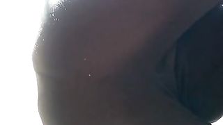 Facessiting in red shoes