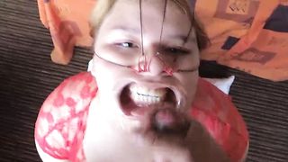 CUM ON FACE in FACIAL BONDAGE SCENE