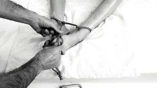 Kinktober day 21 - FOOT KINK: Tied up oily feet FUCKED - Cum on her little toes: Bdsmlovers91