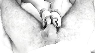 Kinktober day 21 - FOOT KINK: Tied up oily feet FUCKED - Cum on her little toes: Bdsmlovers91