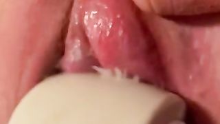 Old gagged Milf tapped up and cums hard