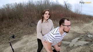 Russian girl fed a guy with sperm while pegging him