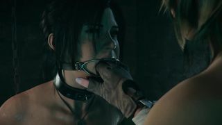 Lara Croft preggo tied up Monster FUTA fuck - first time anal plug creampie - bdsm special~