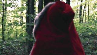 Little red riding hood caught by big cock wolf