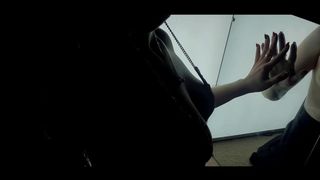 Sexual Tease Submission with Clamps on Tits and Sloppy Sucking