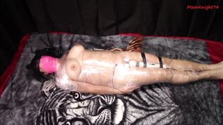 Mummified with electro and a vibrator struggling to orgasm