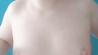 Spanking my pale tits