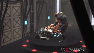 Sci-fi hardcore and a sexy cuffed hottie in the lab