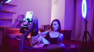 Cute sister fucked herself with dildo and vibrator