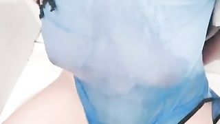 Master Daddy Remote Controls My Orgasm - Asian Wife Squirts to Scream in Bath 民国网袜奴隶妻被主人爸爸调教跳蛋潮吹浴室湿身