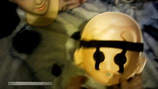 Emily's Masks Pt1! Female mask Emily puts on her kigurumi mask Celli and starts to play with herself